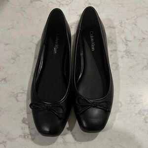Calvin Klein Women's Black Ballet Flats with Bow